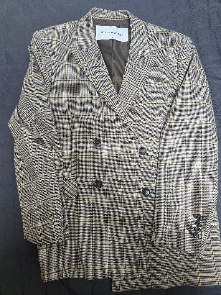 앤더슨벨 비엔나 체크 더블 브레스트 자켓 M--0