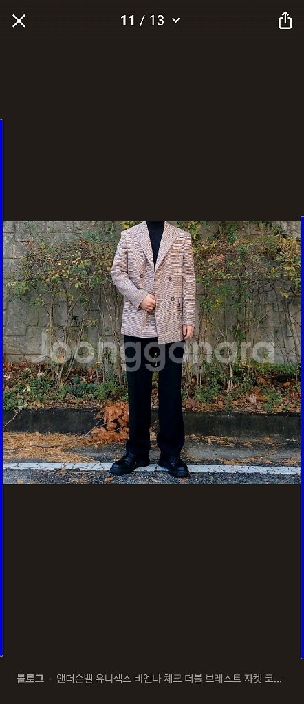 앤더슨벨 비엔나 체크 더블 브레스트 자켓 M--3