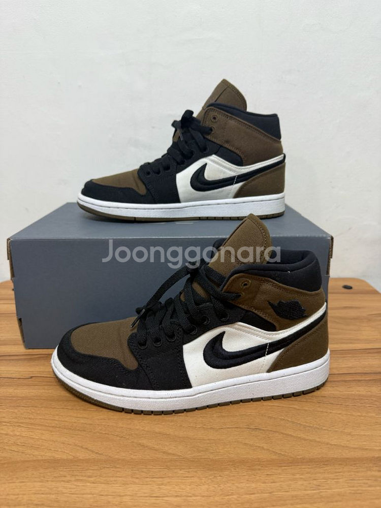 나이키 에어조던1 미드 SE 라이트 올리브 255(w)--0