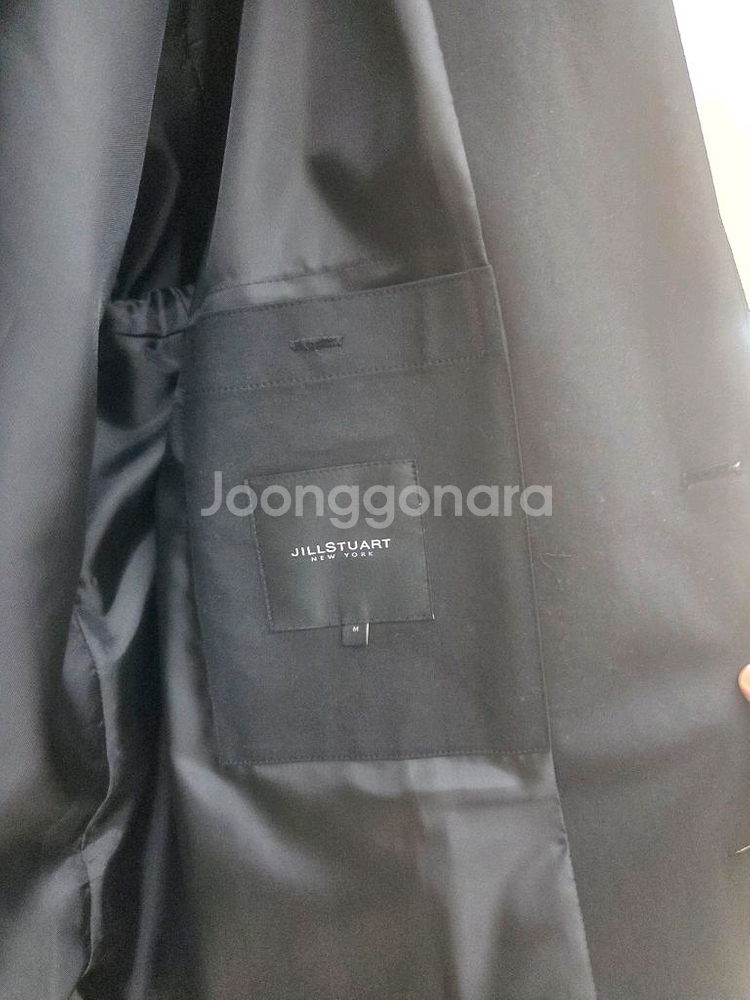 질스튜어트 뉴욕 남성 다크버건디 롱 후드 트렌치 코트--3