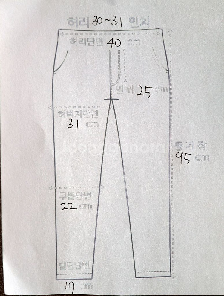 톰브라운 디스트로이드 워싱 데님 팬츠 30~31--4