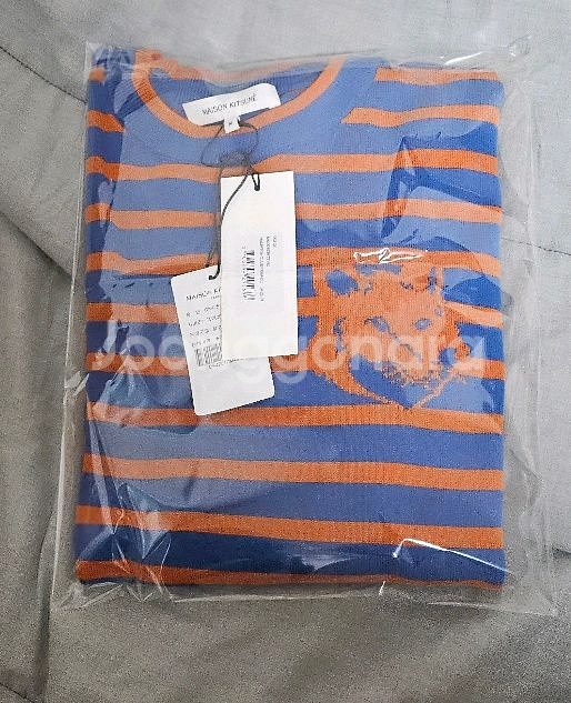 메종키츠네 폭스헤드 스트라이프 니트 새상품--3