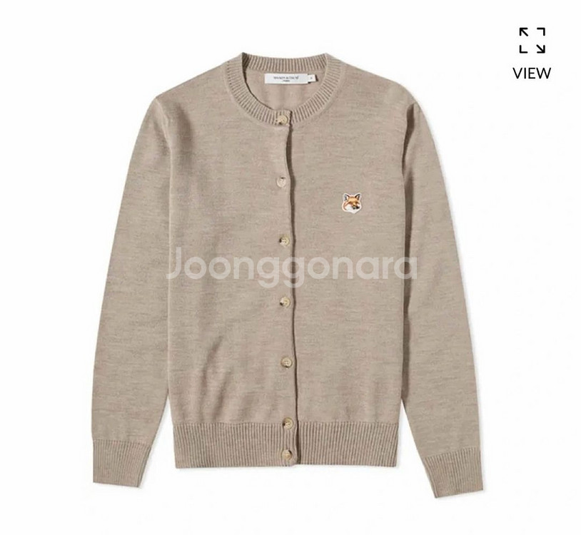 메종키츠네 가디건 S 오트밀 나연 착용--0