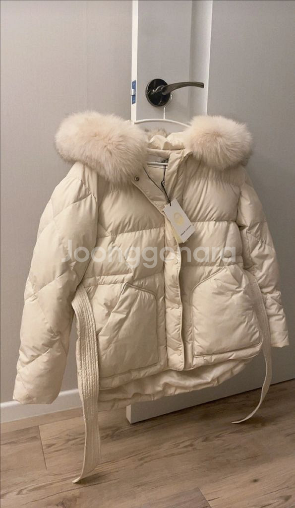 듀엘 폭스퍼 구스 숏패딩 아이보리--2