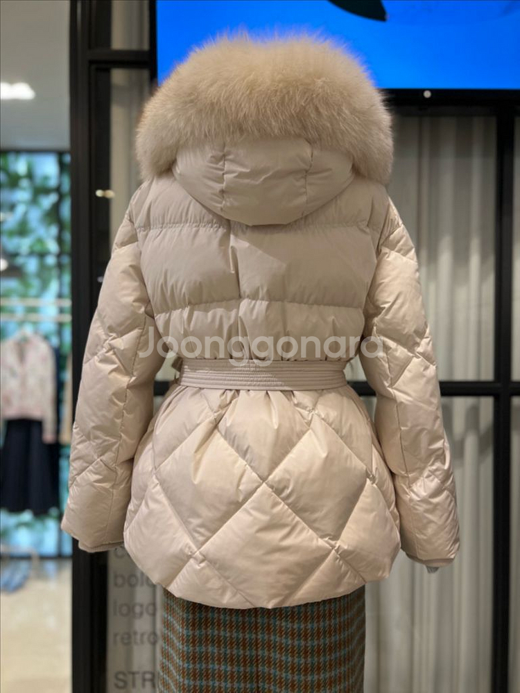 듀엘 폭스퍼 구스 숏패딩 아이보리--1