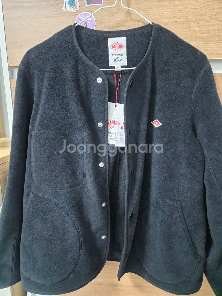 단톤 후리스 가디건 자켓 여성용 36사이즈 블랙 새상품--3