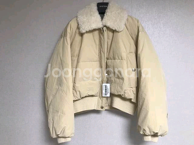 (새상품) SJSJ 한섬 양털 카라 블루종 라이트 패딩--0