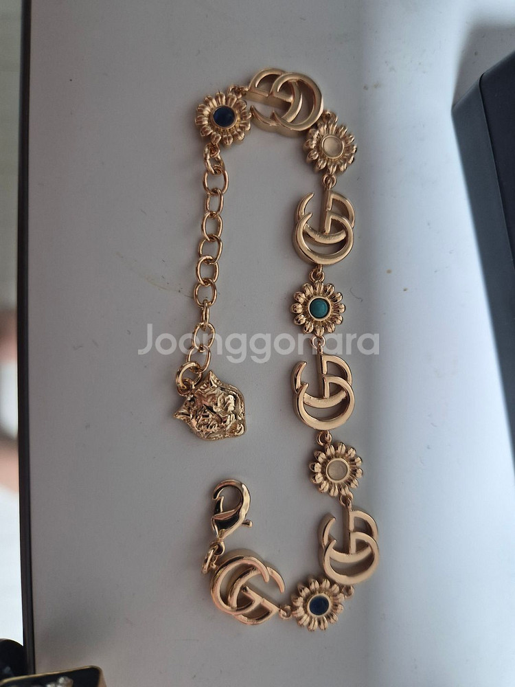 금장 구찌 로고 장식 팔찌--1