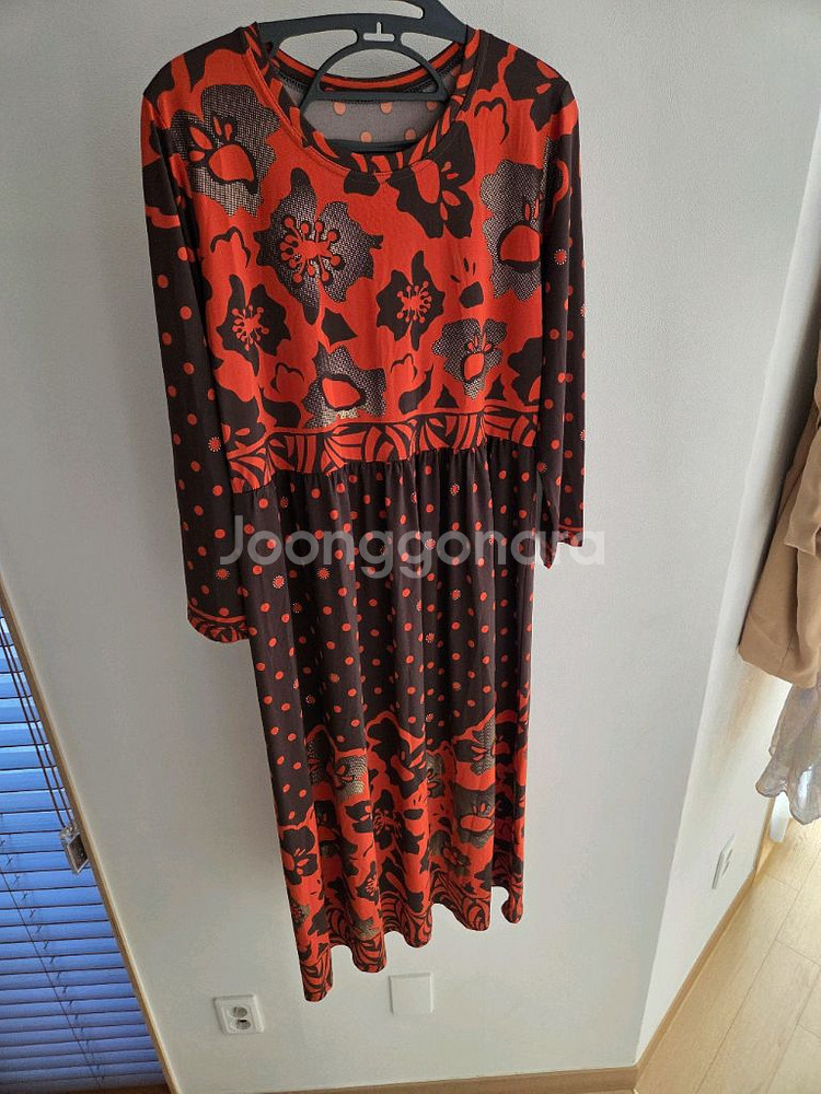 화려한 꽃패턴 롱원피스--0