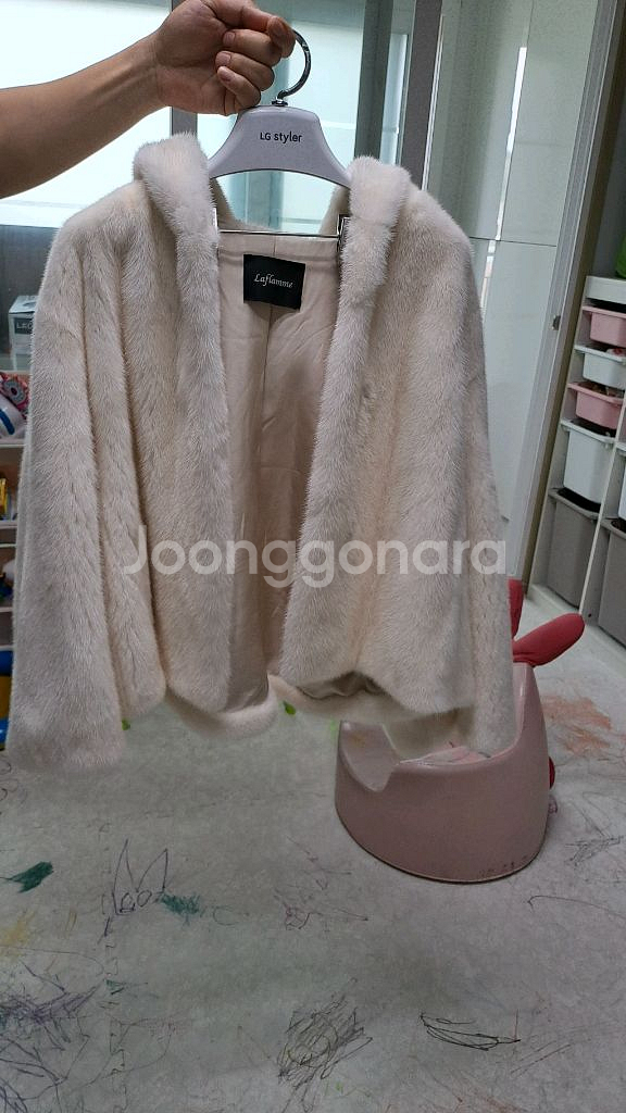 후드 밍크코트, 민트색 밍크코트--2