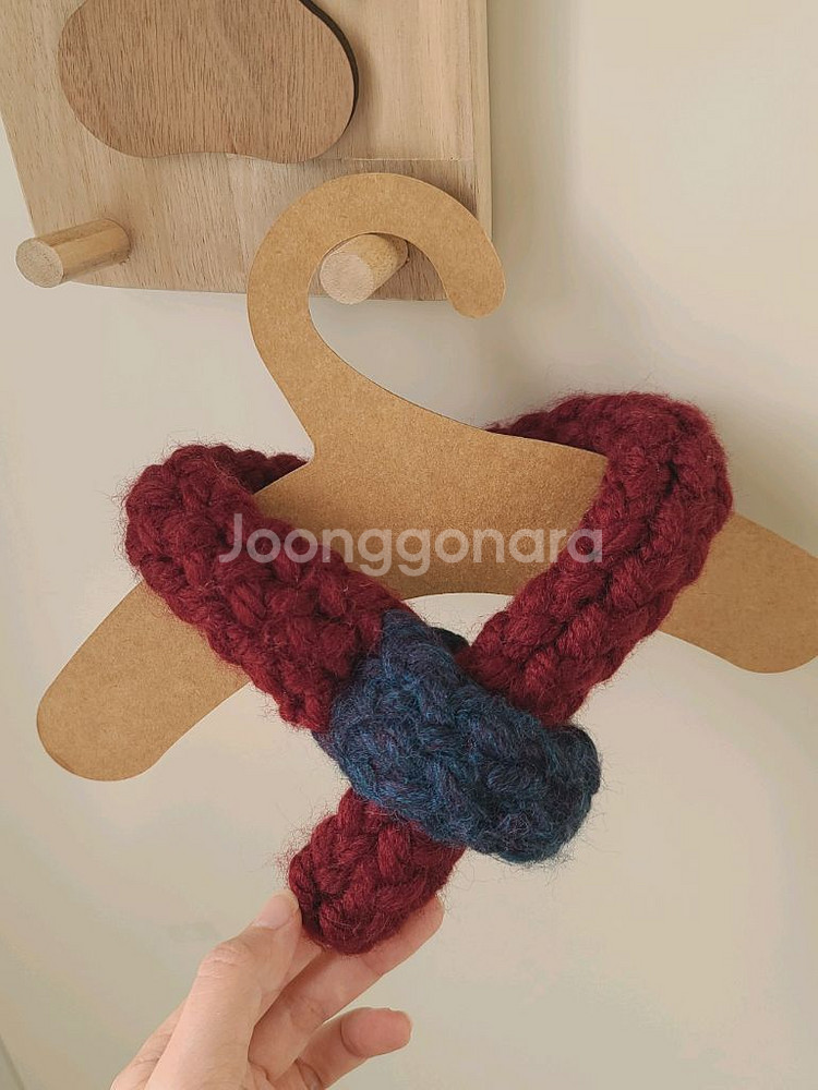 핸드메이드 털실 목도리 반려동물 머플러 강아지옷--2