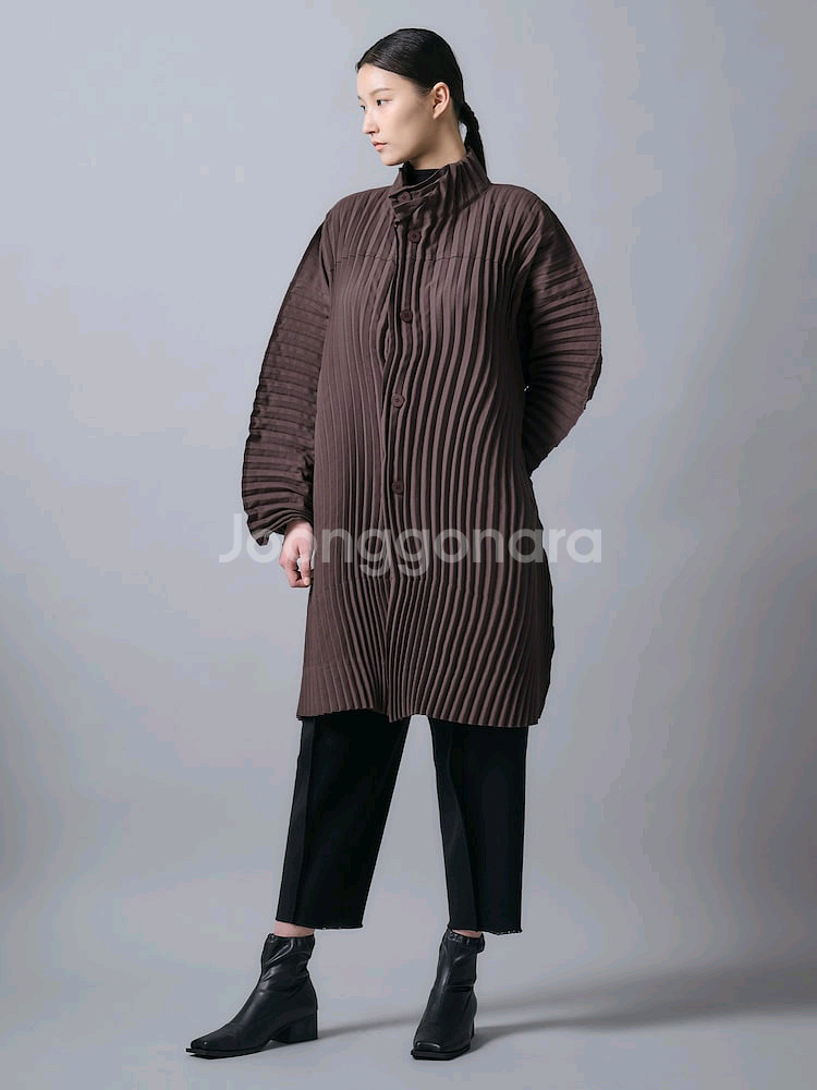 이세이미야케 웨이버링 코트,스카프--1