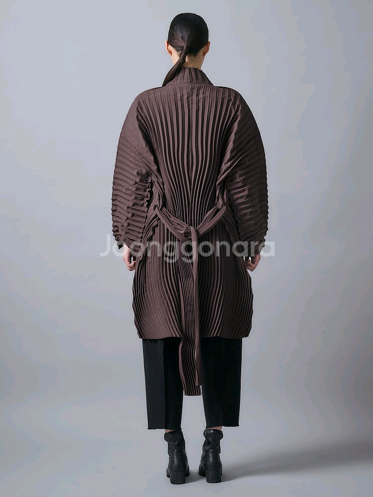 이세이미야케 웨이버링 코트,스카프--3