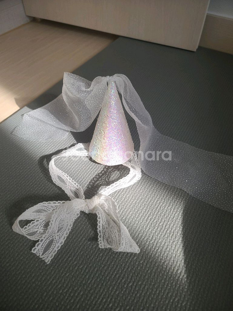 강아지 고양이 반려동물 생일파티햇 반짝이 고깔모자--0