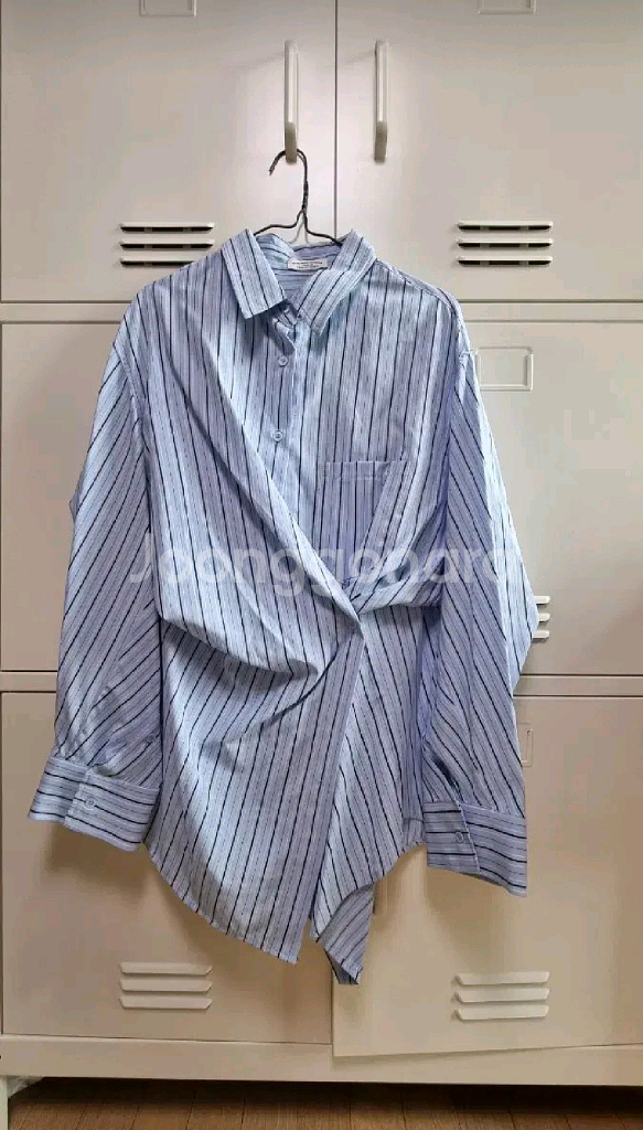 에비뉴 언발 스트라이프 셔츠 - 소라,프리--7