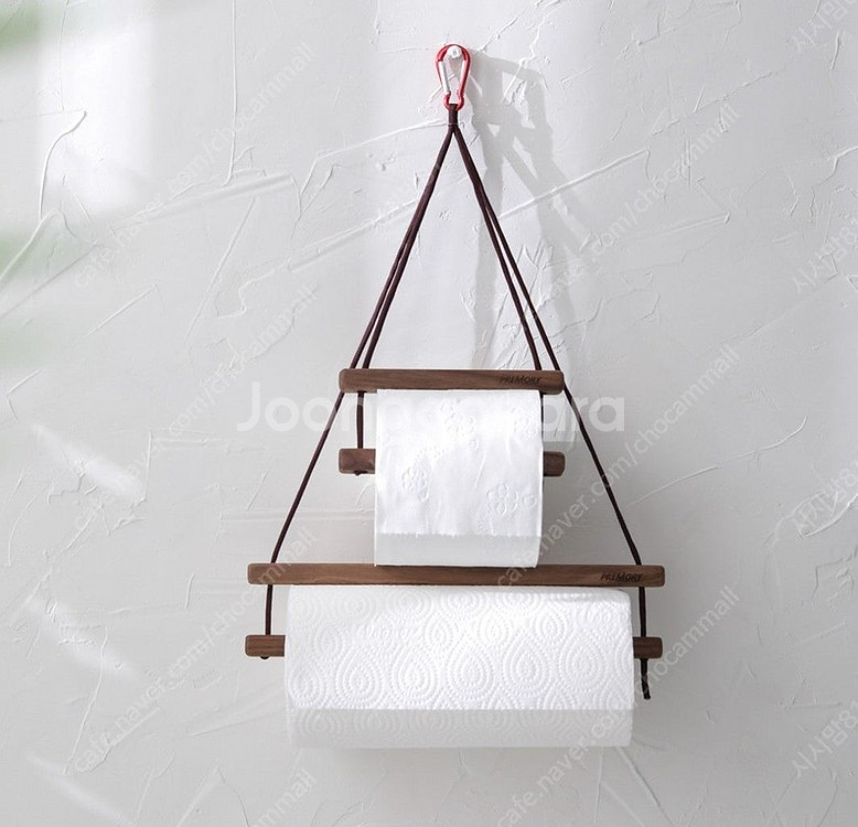 프리모리 캠핑용 원목 휴지걸이 키친타올걸이 텐트 캠핑--0