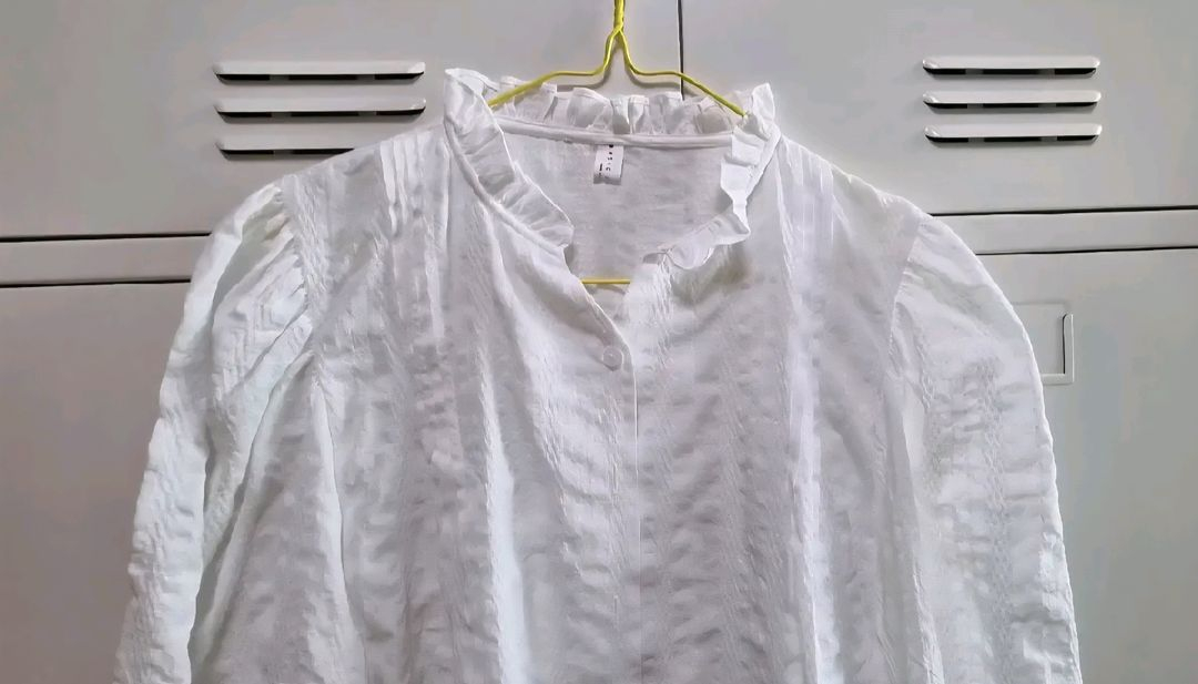 프릴 핀턱 블라우스 - 아이보리--9