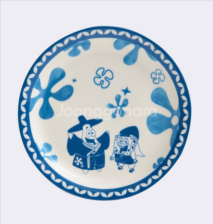댄꼼마 스폰지밥 청화백자 그릇&접시세트 (새상품)--1