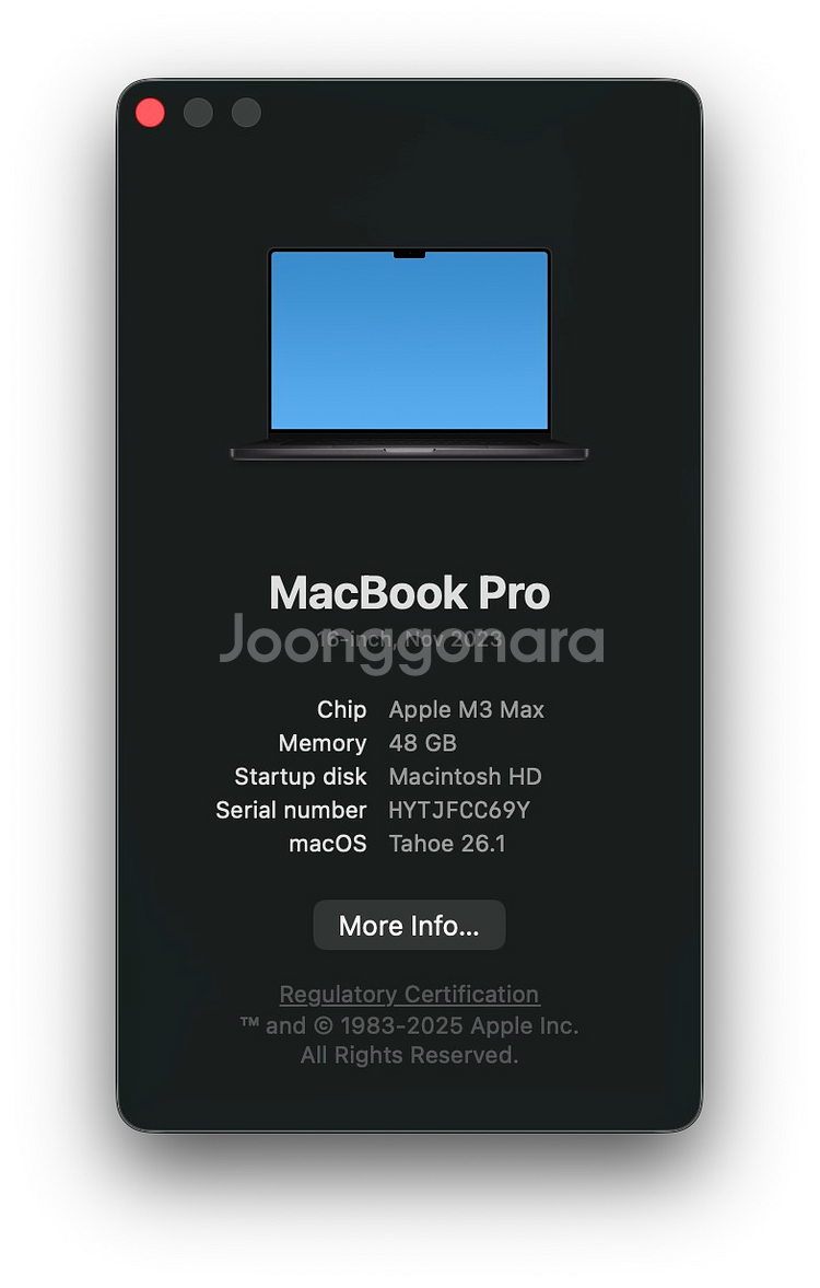 맥북프로 16인치 m3 max 16C/48G/1TB--3