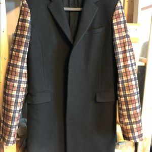 지방시 소매프린팅 울 코트