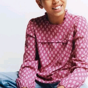 자라키즈 로맨틱 플라워 블라우스 6-7y 새상품