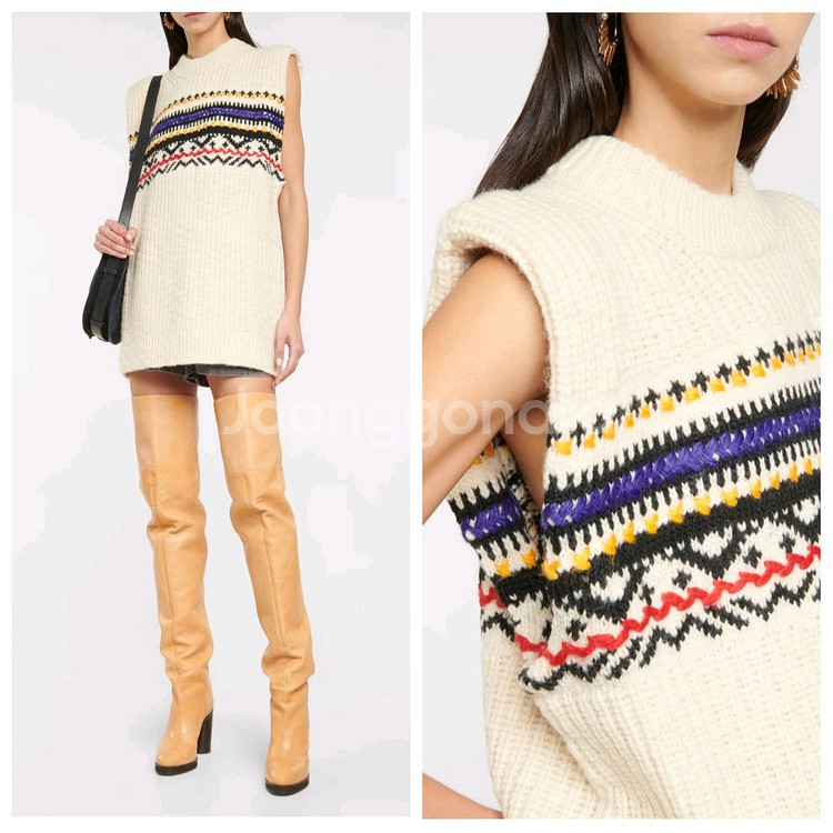 이자벨마랑에뚜왈 그레슬리 롱 니트조끼--0