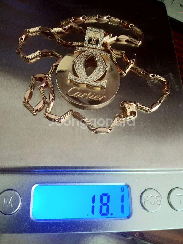 14k까000목걸이 43cm여분줄2cm(4.826돈)--2