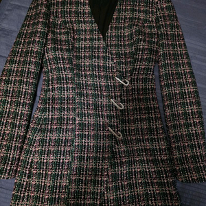 S 자라 트위드 미니스커트 블랙 핑크 그린 연말 파티룩