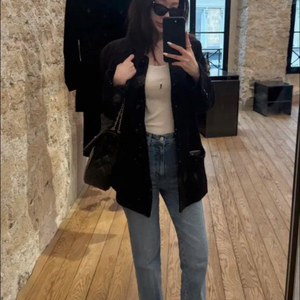 새상품)더로랑 투포켓 트위드 자켓