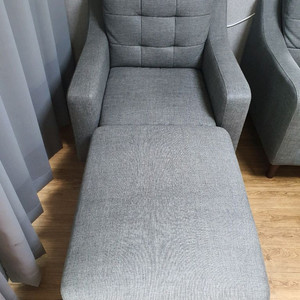 한샘 프라페 1인용쇼파 스툴세트 그레이색상 패브릭느낌
