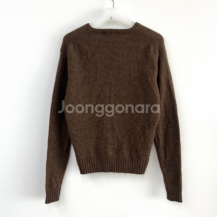 폴로 랄프로렌 초코브라운 램스울 브이넥 니트--2
