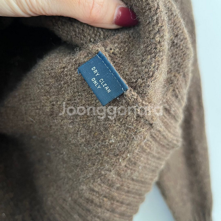 폴로 랄프로렌 초코브라운 램스울 브이넥 니트--5