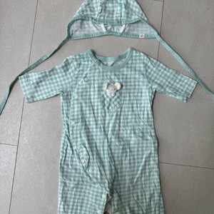 밍크뮤 바디슈트 및 모자 세트 12M