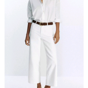 자라 흰색 와이드 9부 팬츠 (32사이즈) 새상품