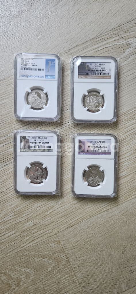 NGC 은도금 하프달러 4점--0