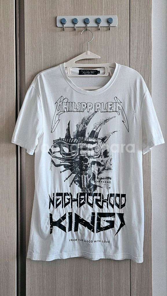 디자이너 감성 해골 프린트 티셔츠 (L)--2