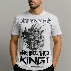 디자이너 감성 해골 프린트 티셔츠 (L)