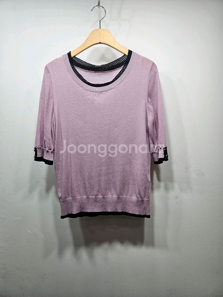 안지크 연보라 반팔 니트 90(66)--0