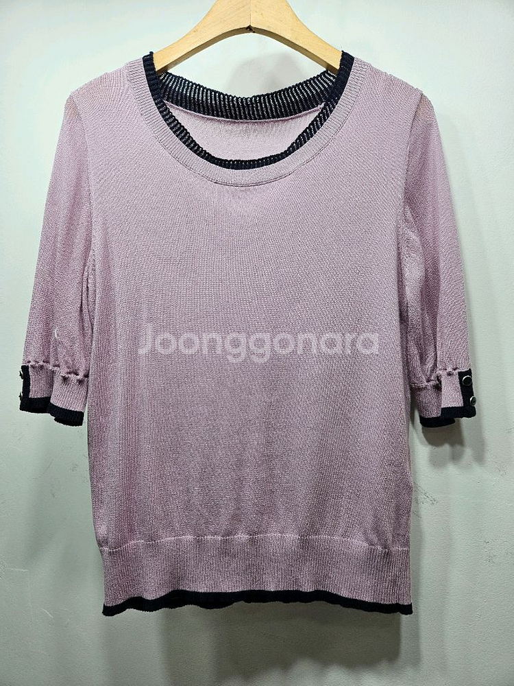 안지크 연보라 반팔 니트 90(66)--4