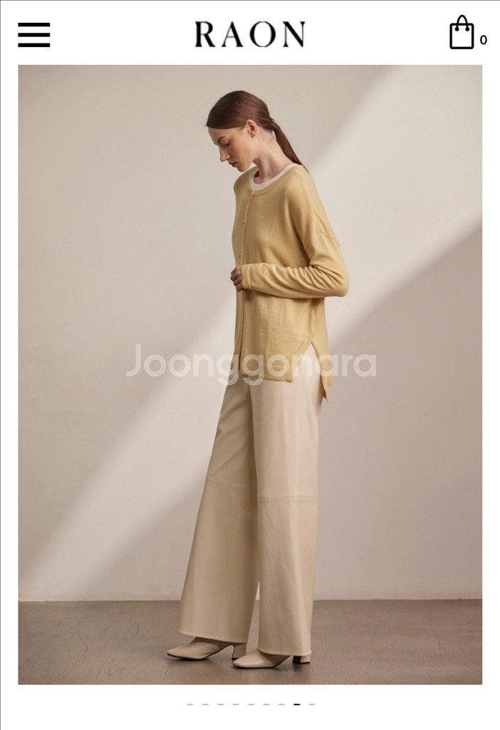 라온 켈리 레더 팬츠 크림 새상품 raon--1