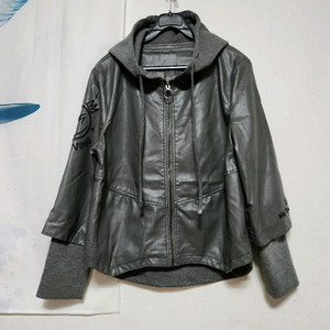 여 후드 가죽자켓 ㅡ66