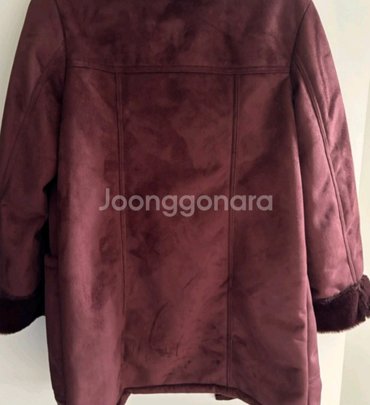 여성 바나나 리퍼블릭 페이크 퍼 코트 보르도 초콜릿 컬--3