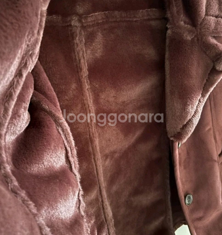 여성 바나나 리퍼블릭 페이크 퍼 코트 보르도 초콜릿 컬--2