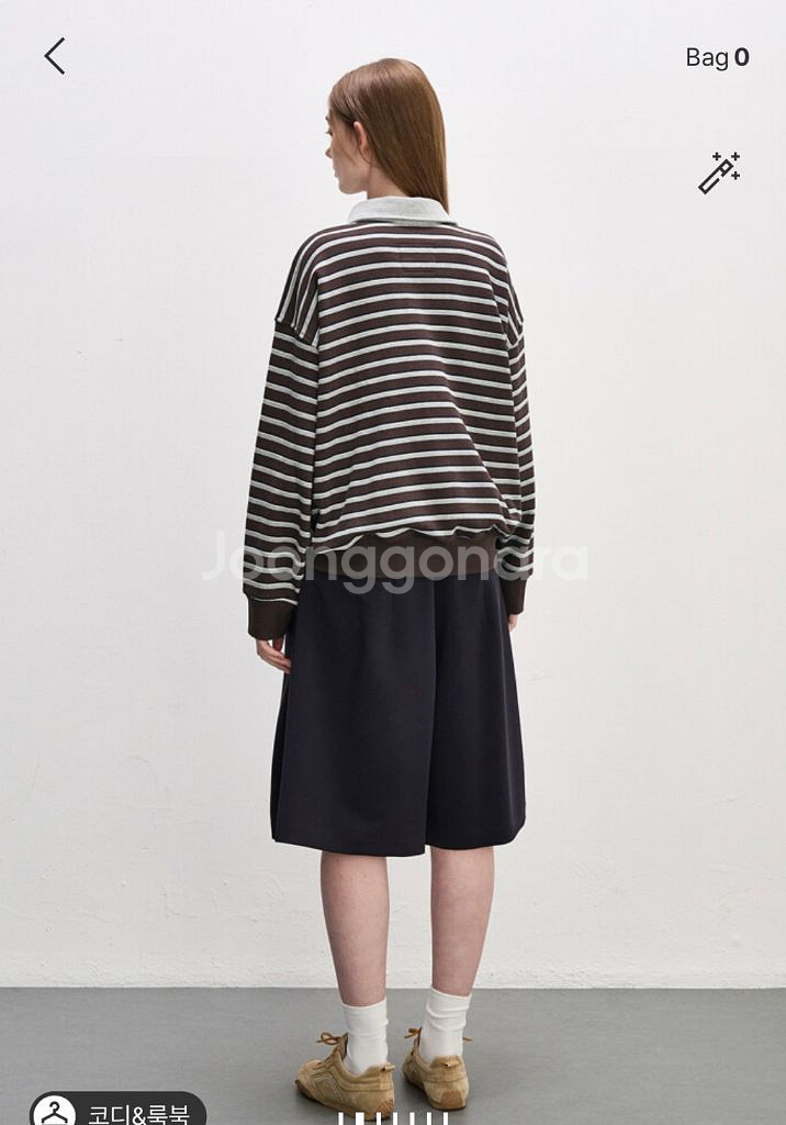 한섬 24 시스템 완판 스트라이프 칼라 스웻셔츠 타임--1