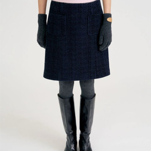 포유온 fyeo eila 트위드 스커트 네이비 스몰