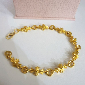 24K 순금 크롬 십자가 타이니 팔찌