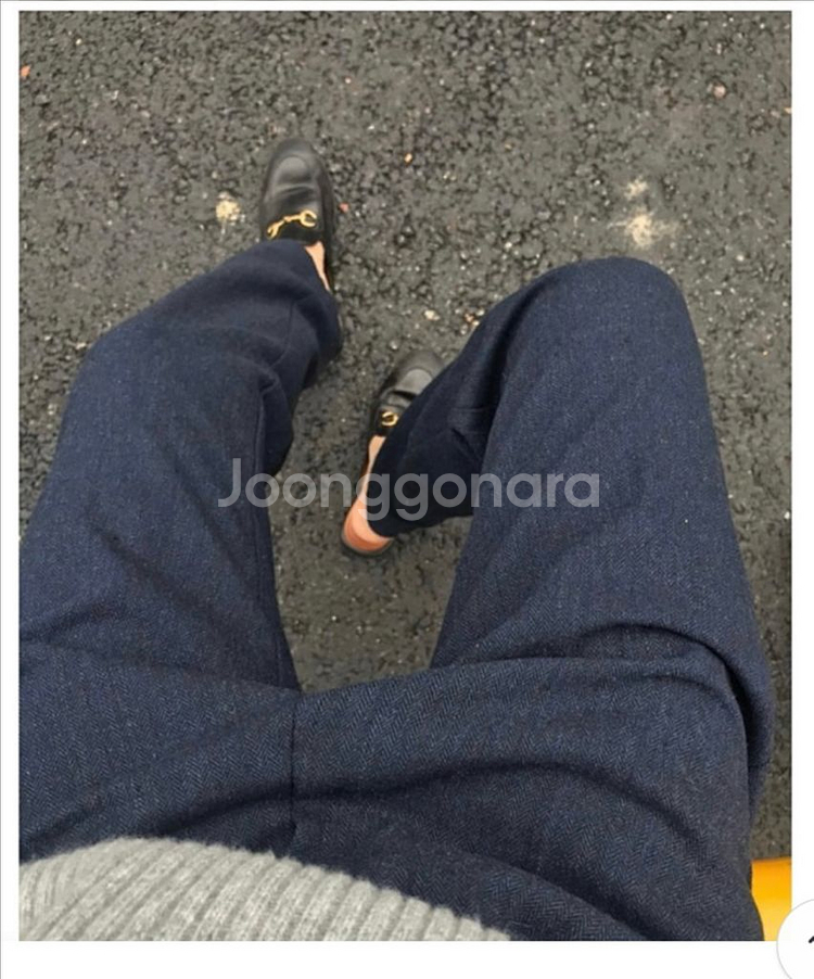 시엔느 헤링본 울팬츠 s 네이비--0