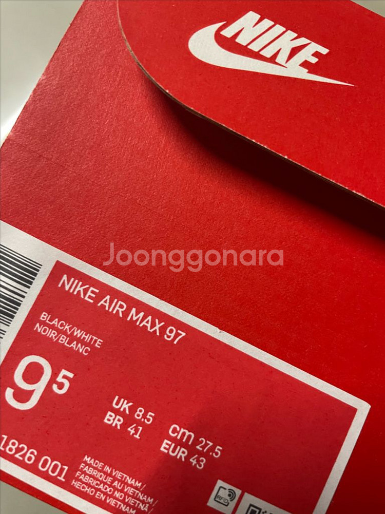 나이키 에어맥스 97 블랙&화이트 미개봉--2