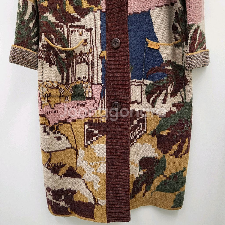 써스데이아일랜드 자카드 코트형 가디건--3