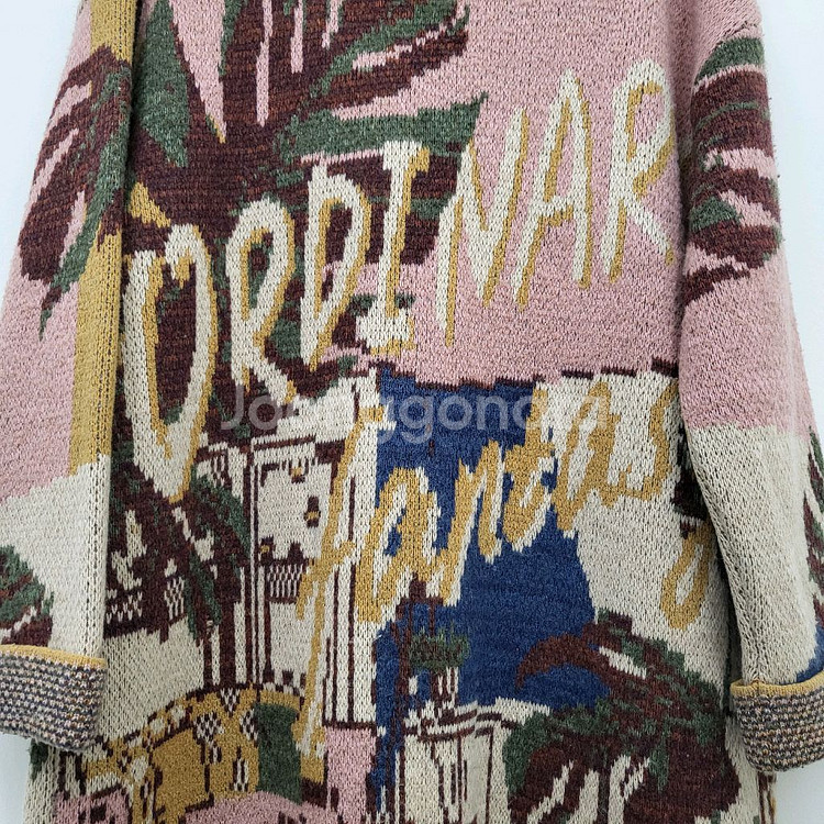 써스데이아일랜드 자카드 코트형 가디건--7